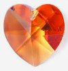 1 10mm Tangerine Swarovski Heart