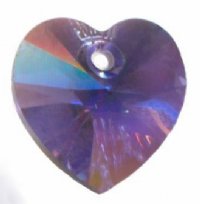 1 10mm Tanzanite AB Swarovski Heart