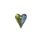 1 12mm Iridescent Green Swarovski Wild Heart Pendant