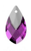 1, 22mm Metallic Light Chrome Capped Amethyst Pear Drop