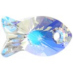 1 18mm Crystal AB Swarovski Fish Pendant