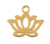 Pack of 6, 10x9mm Gold Sweet & Petite Water Lily / Lotus Charms