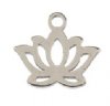 Pack of 10, 10x9mm Silver Sweet & Petite Water Lily / Lotus Charms