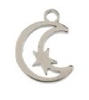 Pack of 10, 11.7x9.2mm Silver Sweet & Petite Moon and Star Charms