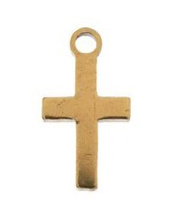 Pack of 6, 10x5.3mm Gold Sweet & Petite Cross Charms