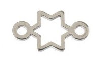 Pack of 10, 11.1x.6.4mm Silver Sweet & Petite Star Connector Links