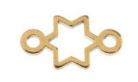 Pack of 6, 11.1x.6.4mm Gold Sweet & Petite Star Connector Links