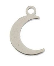 Pack of 10, 7.5x9.5mm Silver Sweet & Petite Crescent Moon Charms