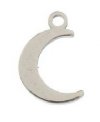 Pack of 10, 7.5x9.5mm Silver Sweet & Petite Crescent Moon Charms