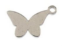 Pack of 10, 7.9x9.9mm Silver Sweet & Petite Butterfly Charms