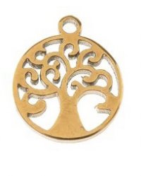 Pack of 6, 8.9x9.7mm Gold Sweet & Petite Tree of Life Charms