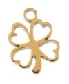 Pack of 6, 8.5x10.8mm Gold Sweet & Petite Clover Charms