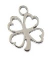 Pack of 10, 8.5x10.8mm Silver Sweet & Petite Clover Charms