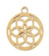 Pack of 6, 9.1x10.5mm Gold Sweet & Petite Dreamcatcher / Flower Charms