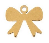 Pack of 6, 9.1x10mm Gold Sweet & Petite Bow Charms