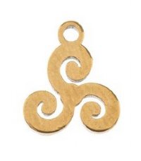 Pack of 6, 9.8x8.7mm Gold Sweet & Petite Triskele Charms