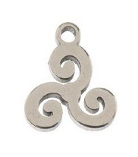 Pack of 10, 9.8x8.7mm Silver Sweet & Petite Triskele Charms