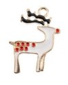 1, 23x18mm Gold Sweet & Petite Enameled Reindeer Holiday Charm