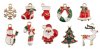 Set of 10, Gold Sweet & Petite Enameled Holiday Charms