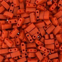 TLHC-2315 5.2 Grams Opaque Matte Dark Orange Half Cut Two Hole Miyuki Tila Beads