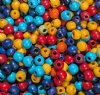 100 5mm Mixed Multi Bright Round Wood Beads 